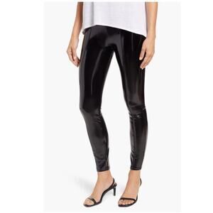 NWT Spanx Faux Patent Leather Legging Shiny Black  MRSP $110 Sz S